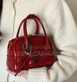 Red Hand Bag With Accessories