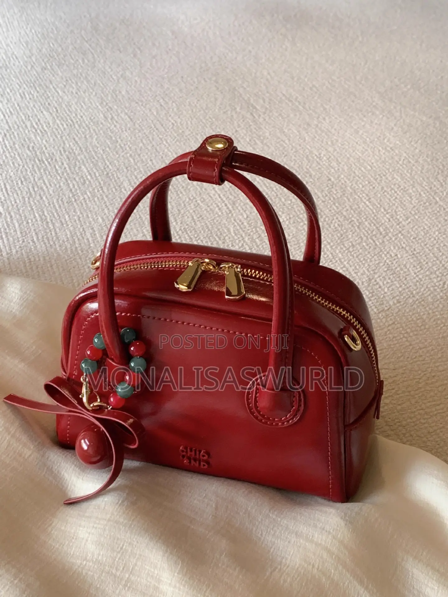 Red Hand Bag With Accessories