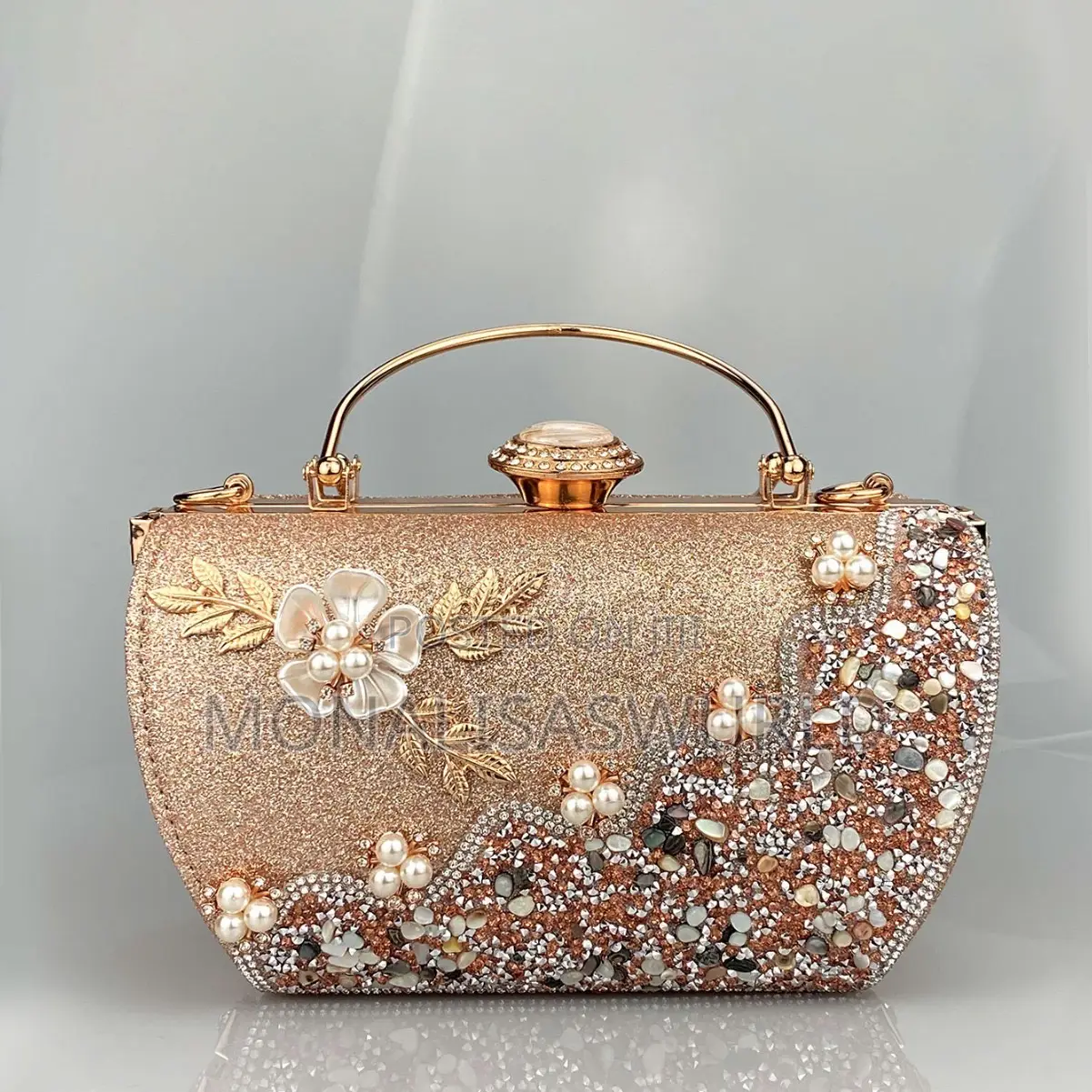 Gold Beaded Clutch