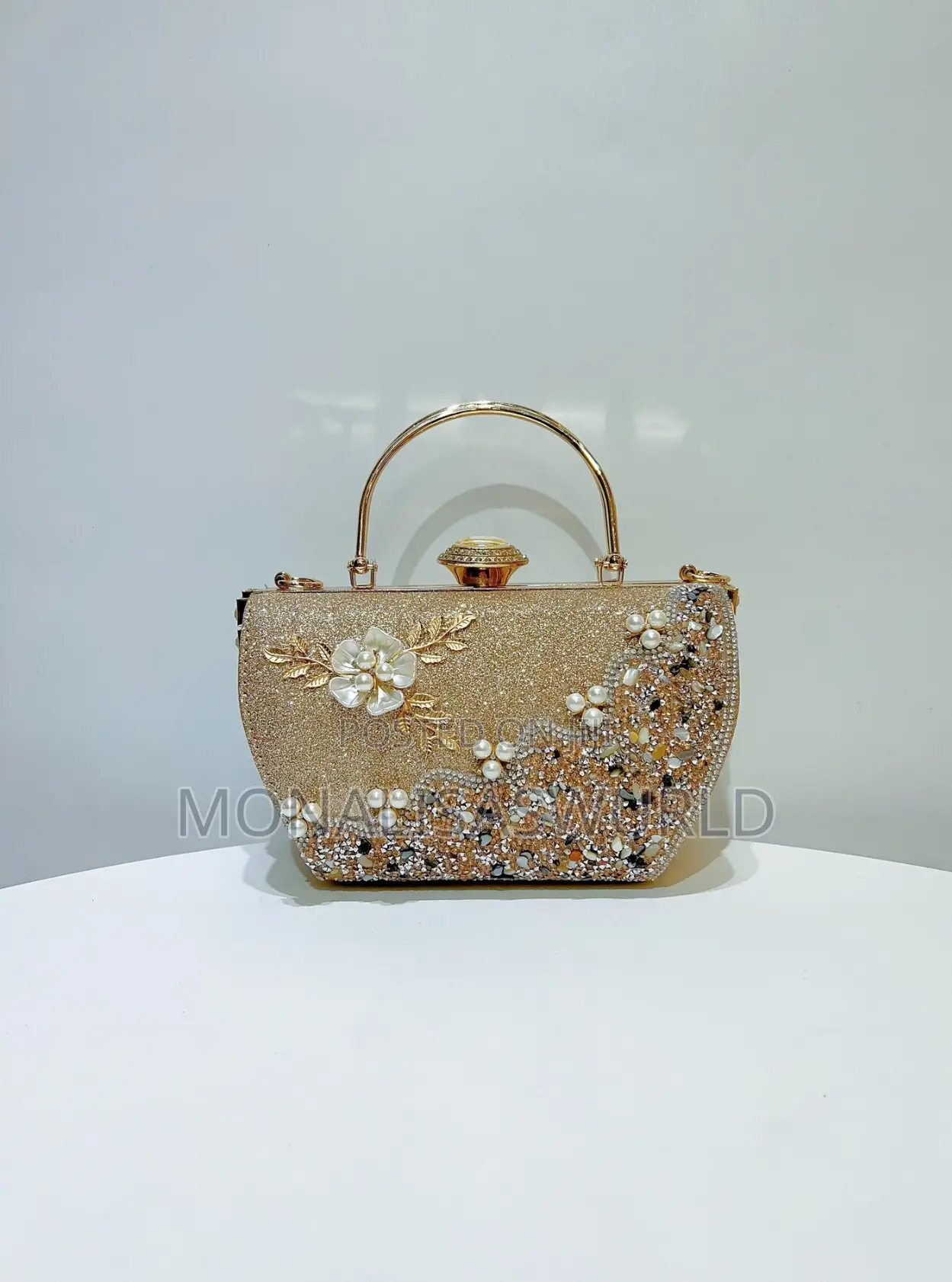 Gold Beaded Clutch