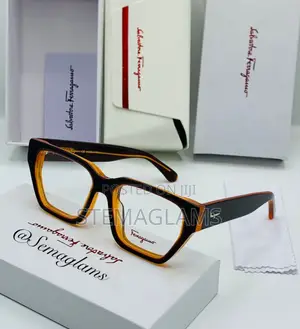Salvatore Ferragamo Men’S Square Glasses With Wide Legs
