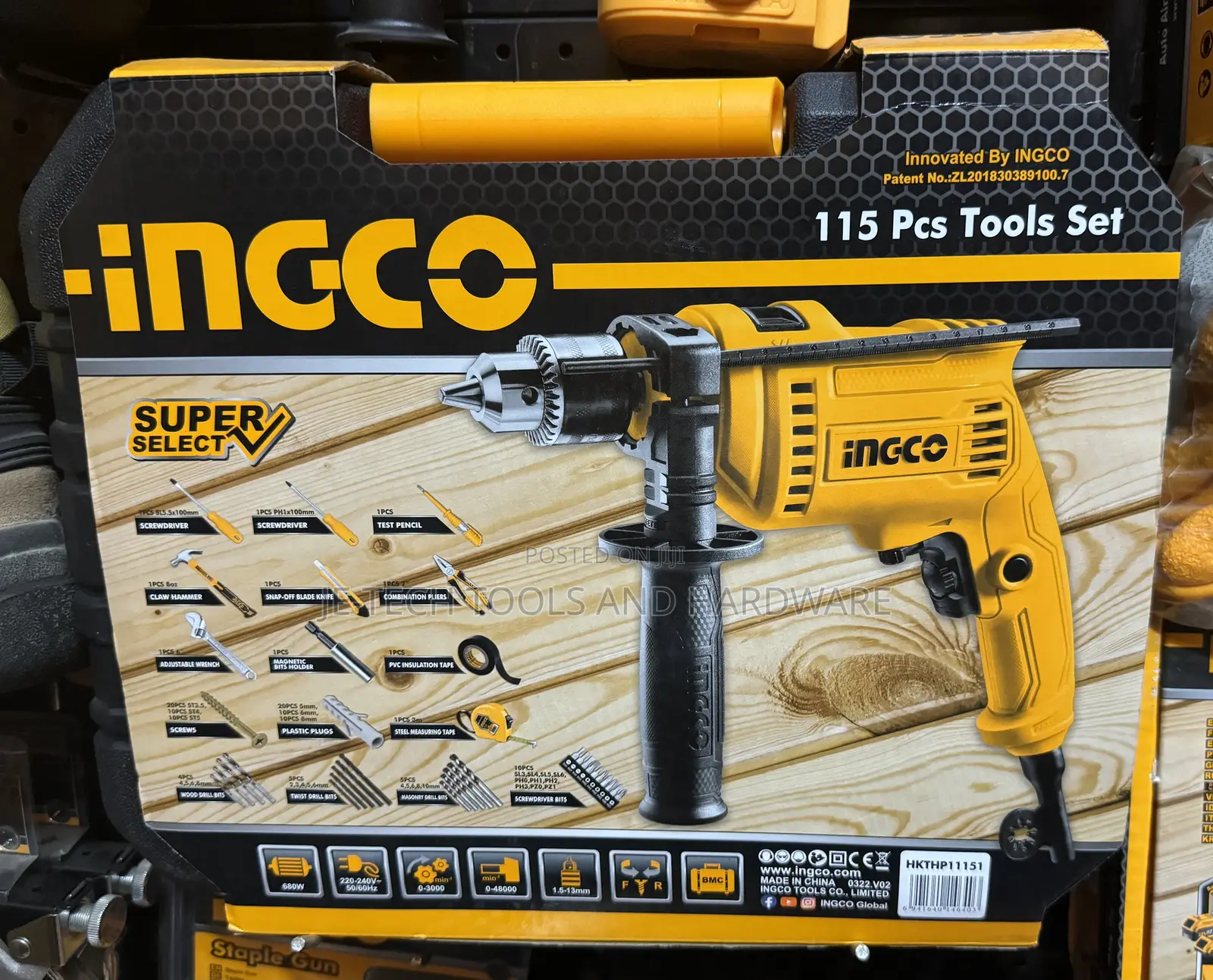 Ingco 115 PCS Tools Set, 680w 13mm Electric