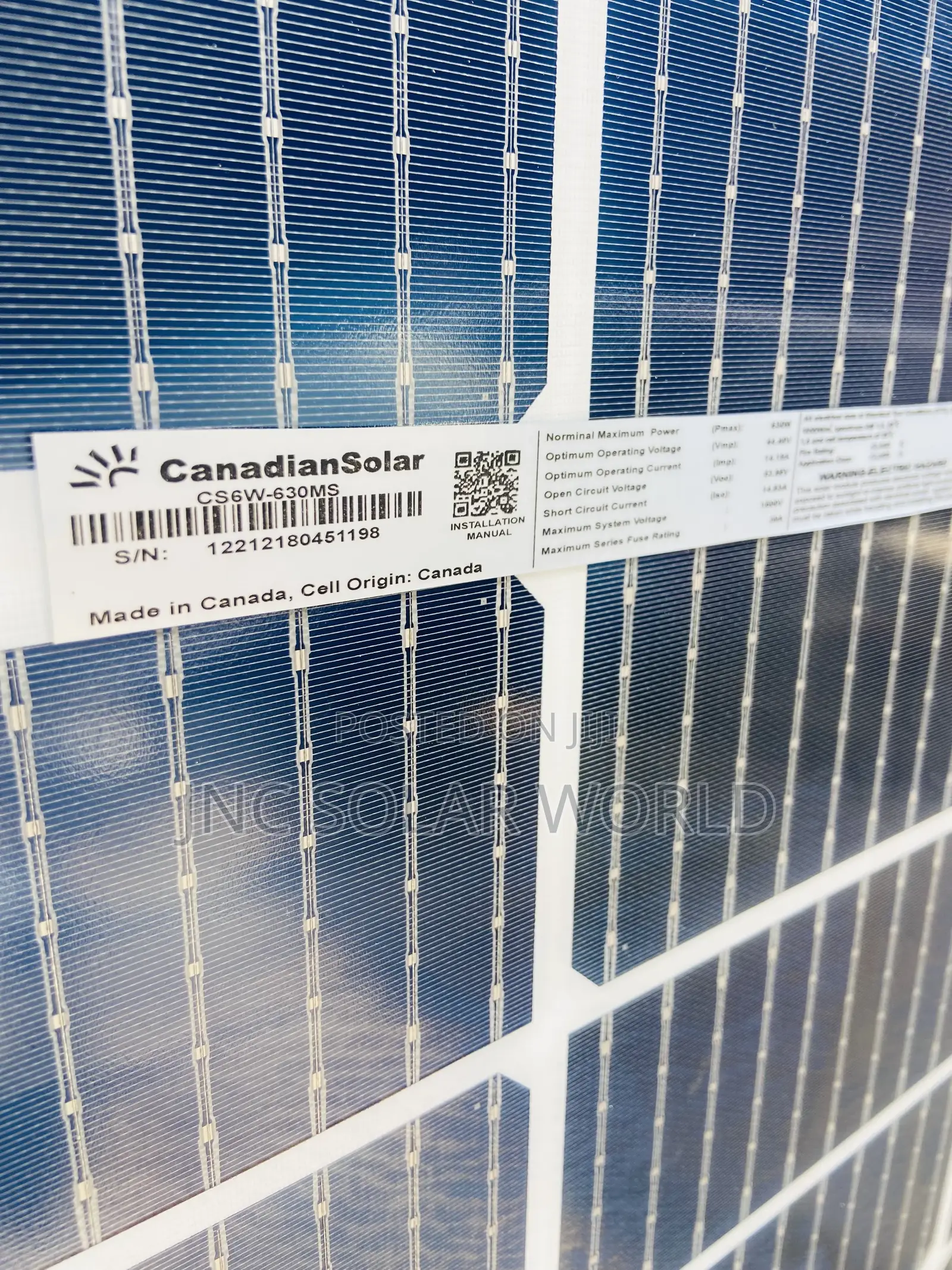 650w Solar Canadiansolar Panel 144cell