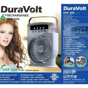 Photo - Duravolt 6" Rechargeable Mist Fan With Ambient Light