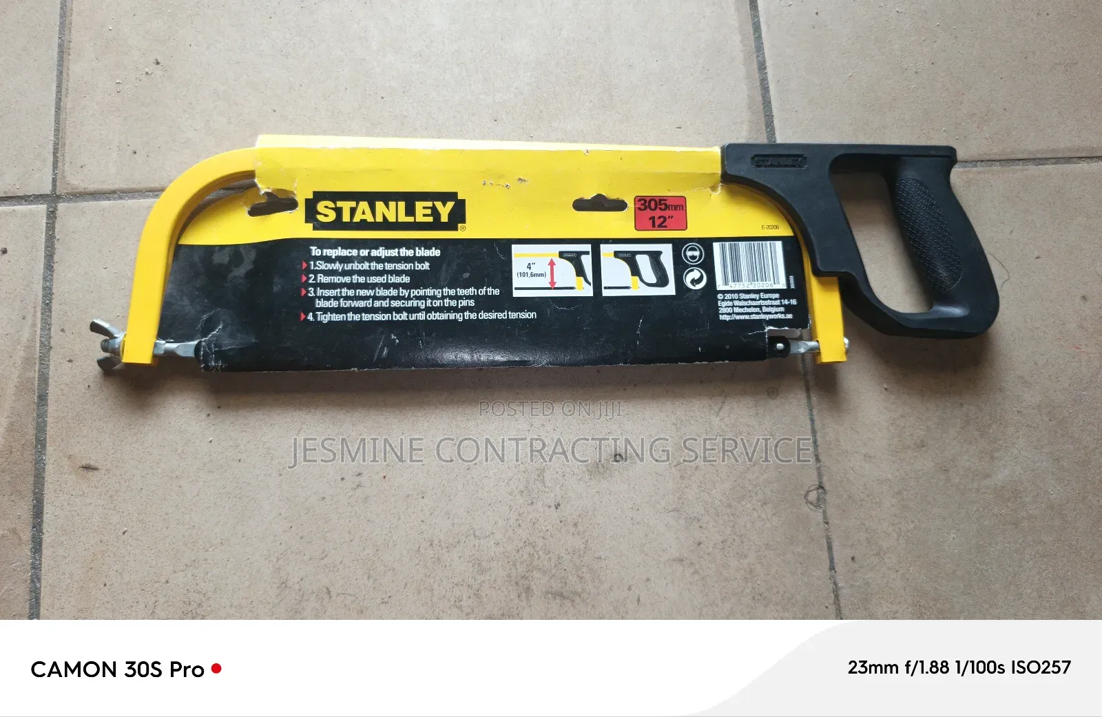 Stanley Fixed Hacksaw Blade 12"