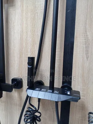 Black Shower Mixer With Button