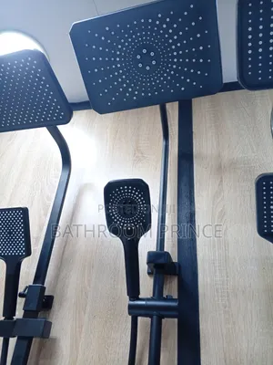 Black Shower Mixer With Button