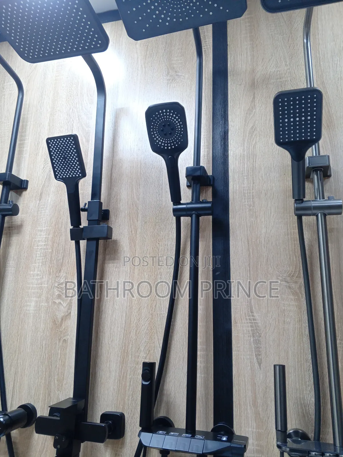 Black Shower Mixer With Button