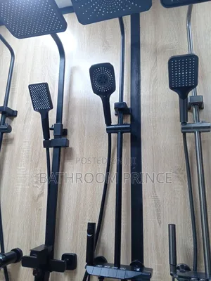 Black Shower Mixer With Button