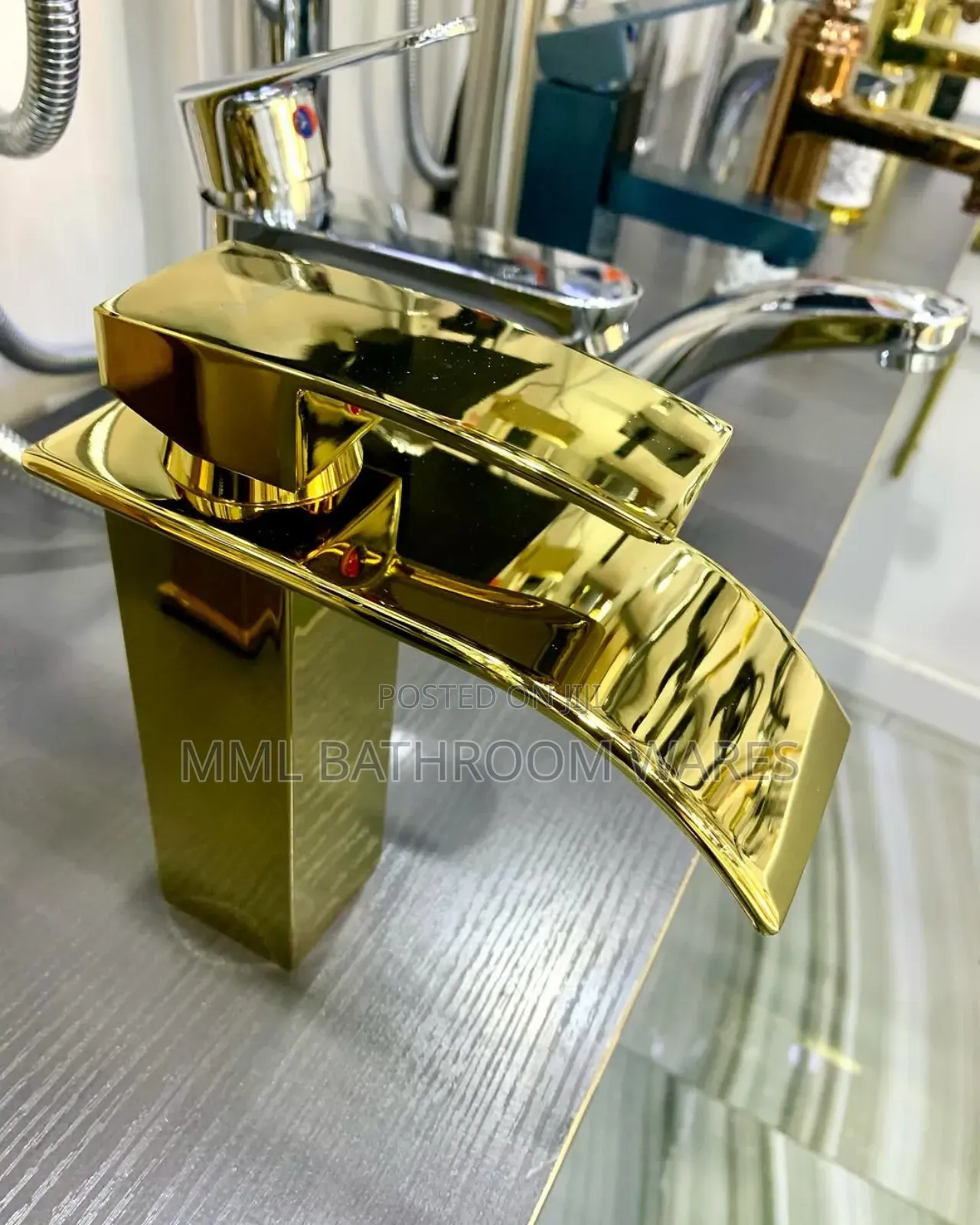 Waterfall Gold Basin Mixer