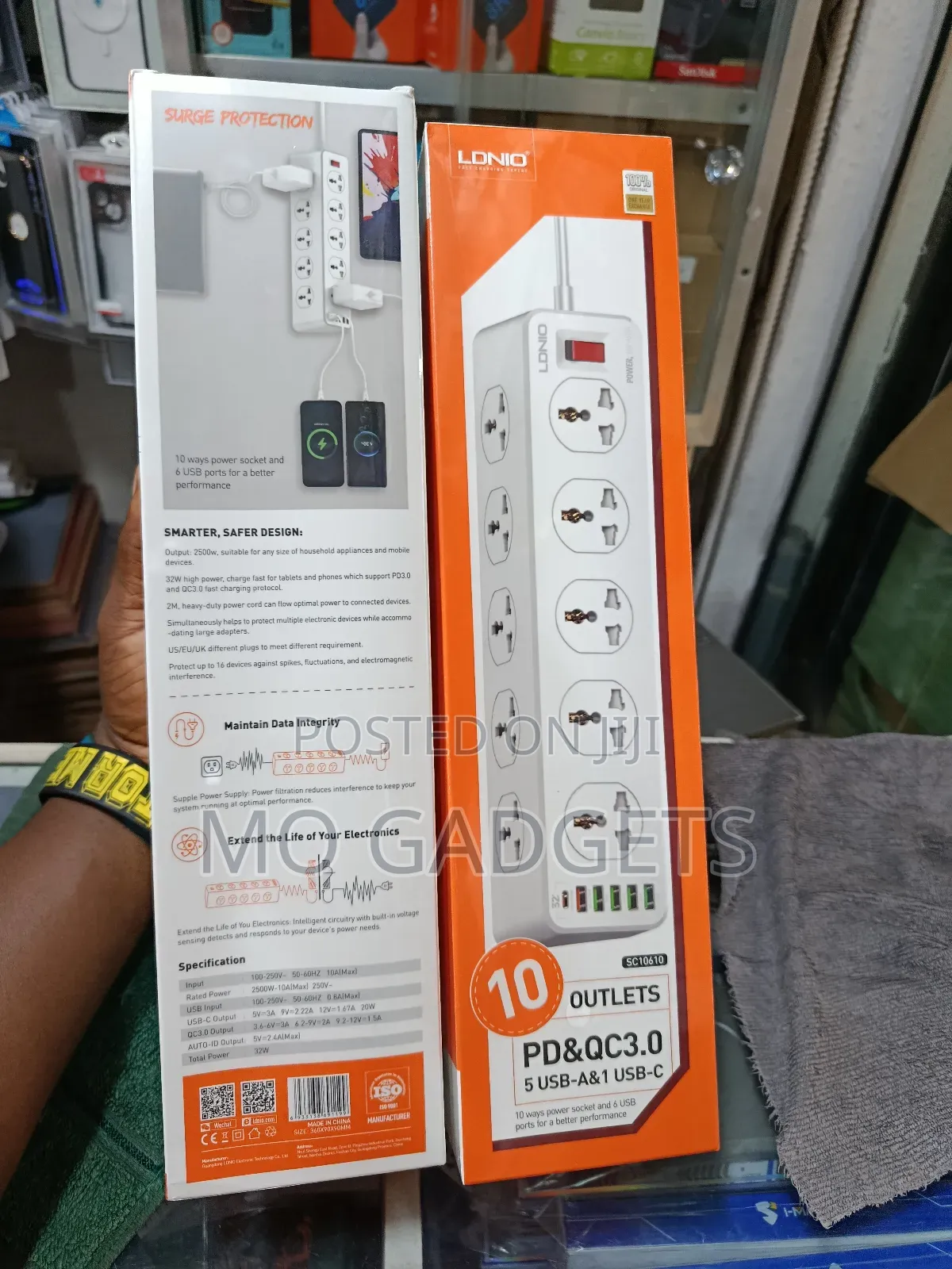 Lundio 10in 1 Power Socket With Surge Protection
