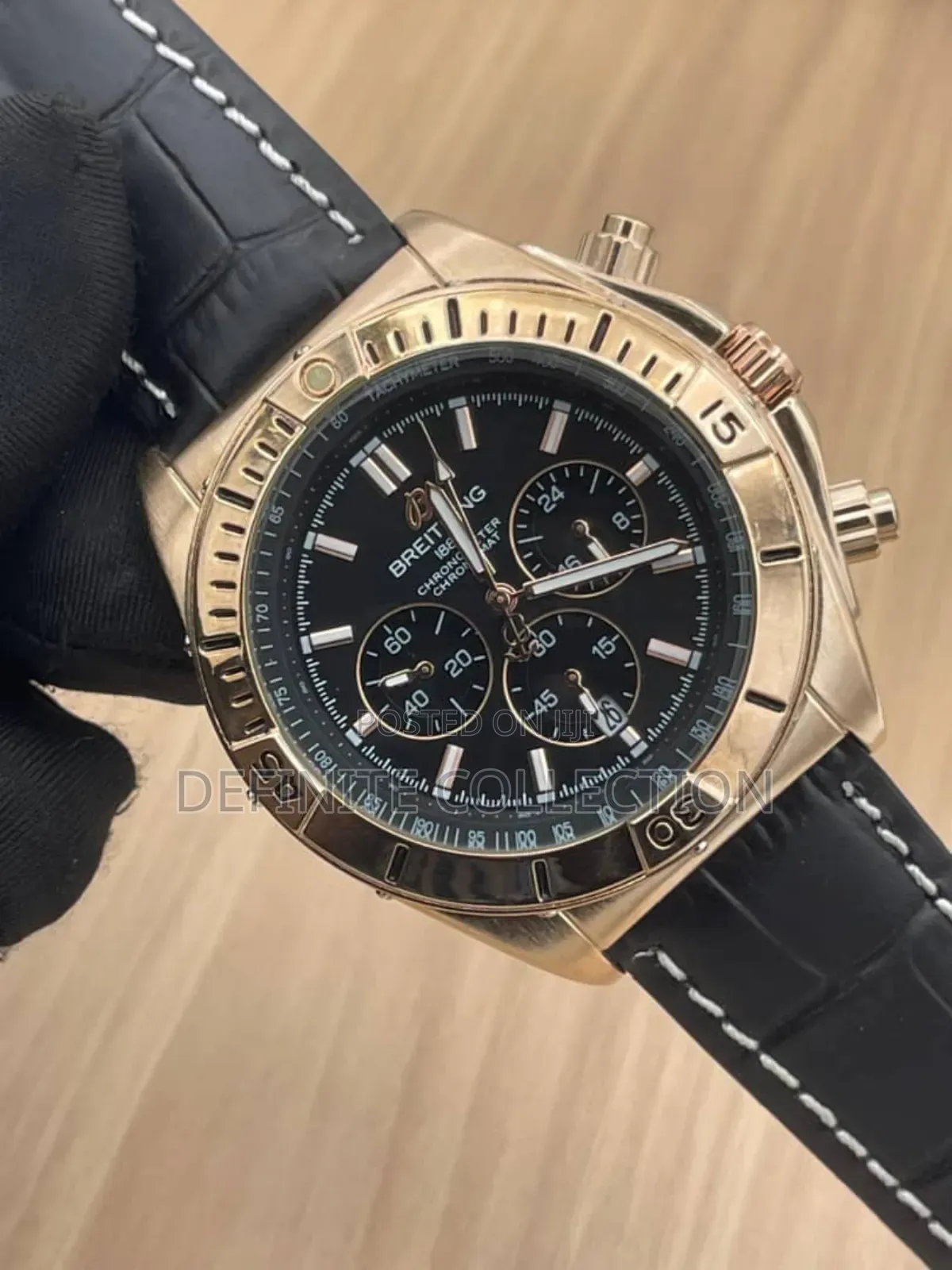 Breitling Leather Chronography Wristwatch