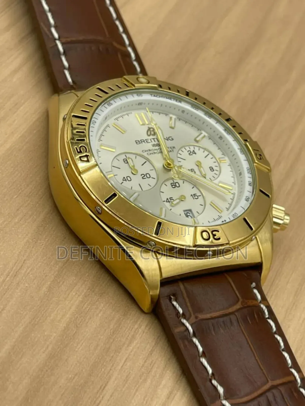 Breitling Leather Chronography Wristwatch