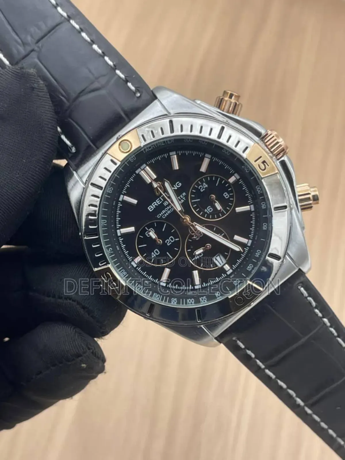 Breitling Leather Chronography Wristwatch