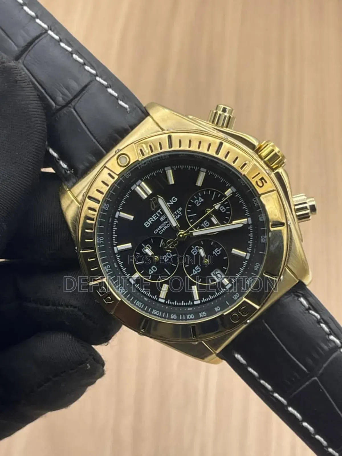 Breitling Leather Chronography Wristwatch