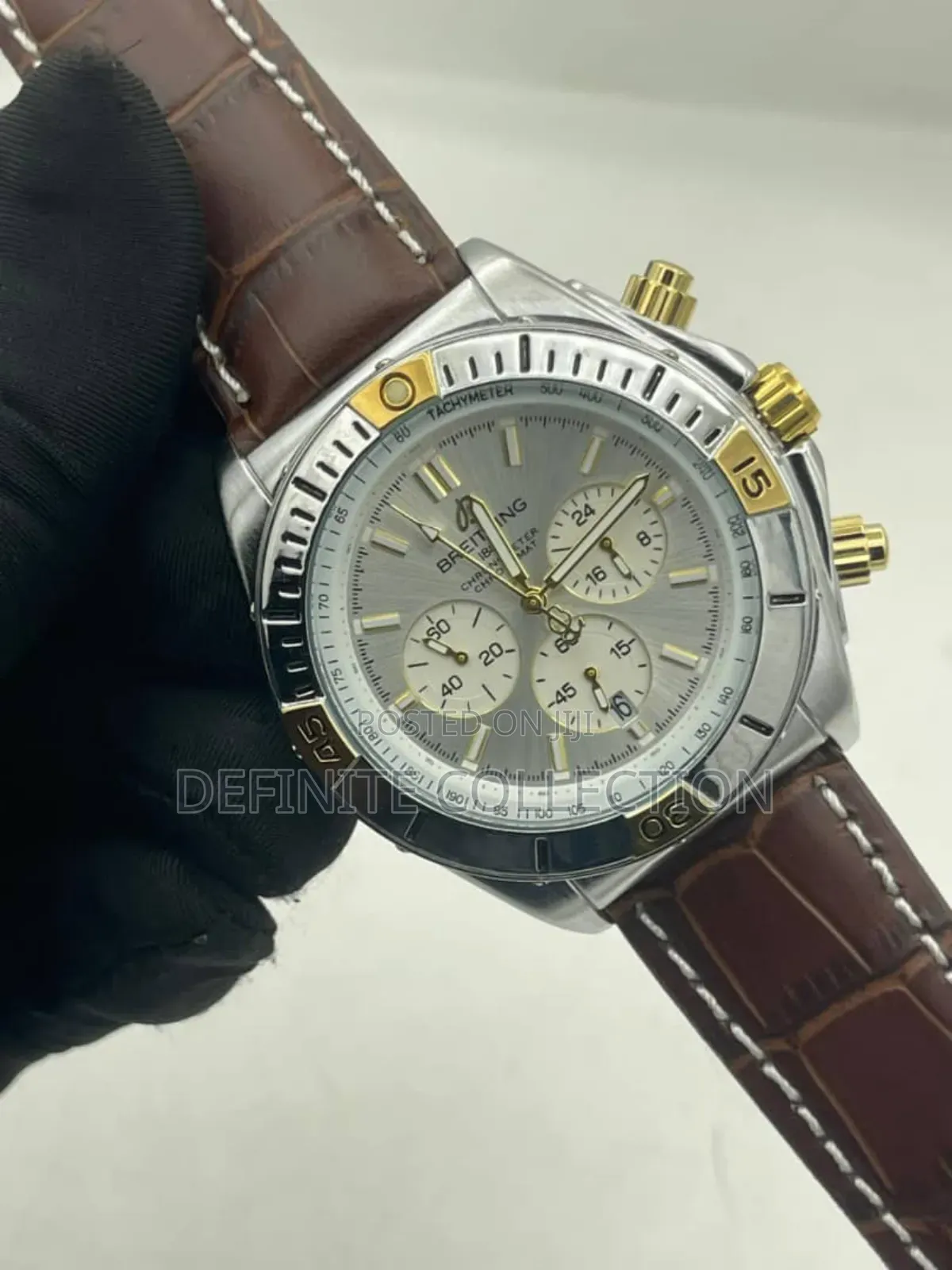 Breitling Leather Chronography Wristwatch