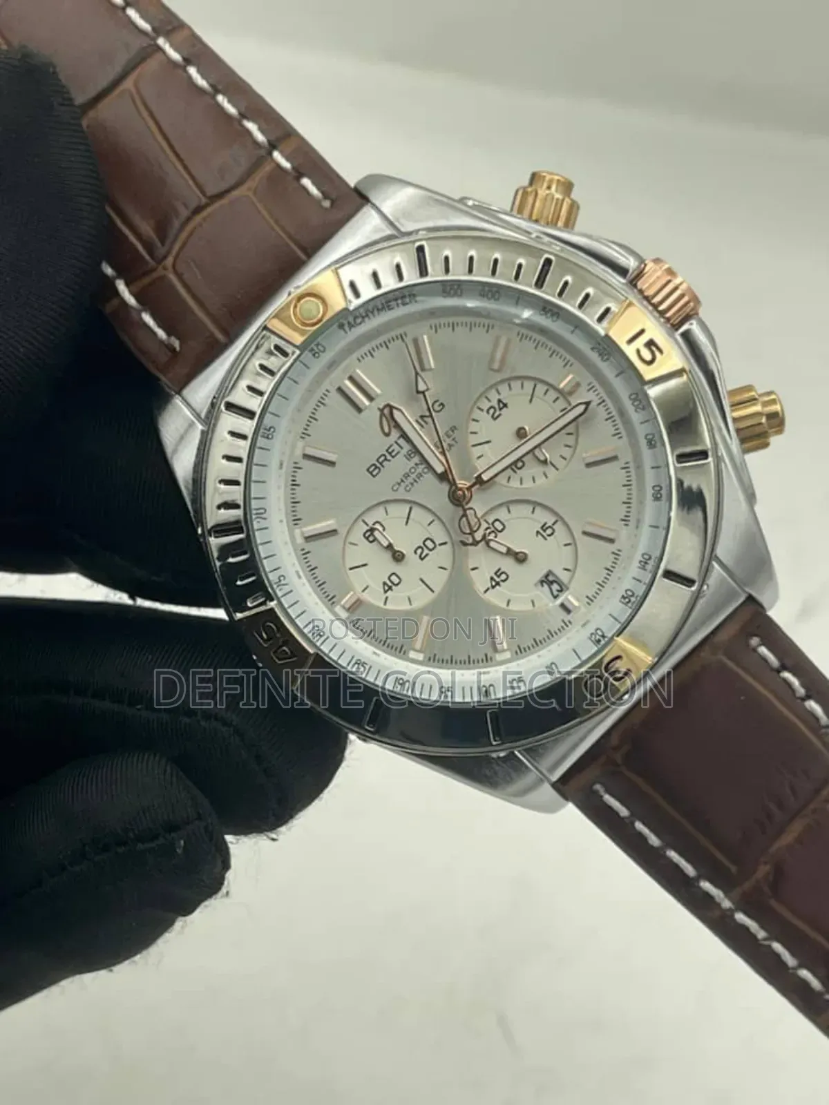 Breitling Leather Chronography Wristwatch