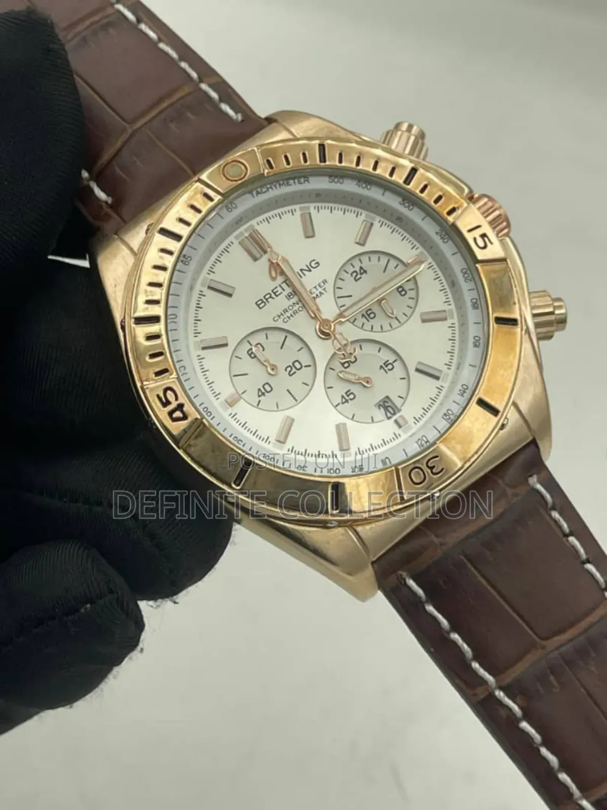 Breitling Leather Chronography Wristwatch
