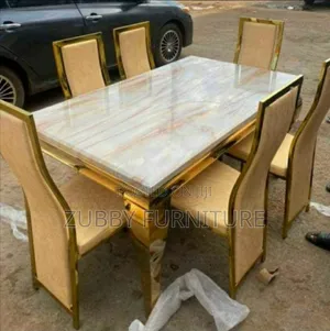 High Quality and Imported Marble Top Dining Table by 6 Chair