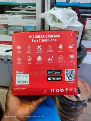 V380 Pro Ultra Hd Triple Lens PTZ Solar Camera.