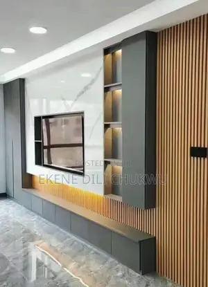 "Luxury Marbletv Wall Unit With Led Sleek Storage Design"