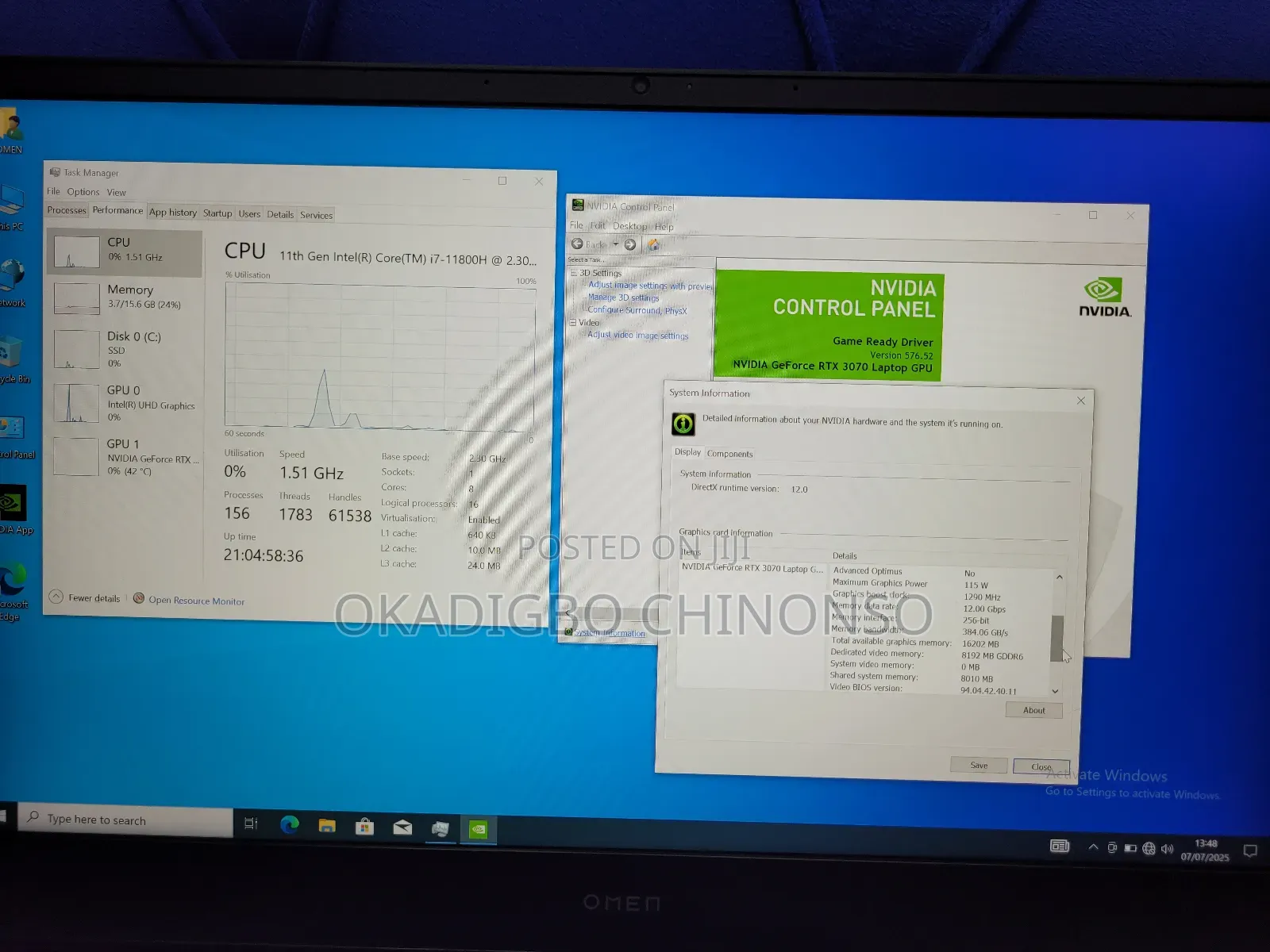 Laptop HP Omen 16 16GB Intel Core I7 SSD 512GB
