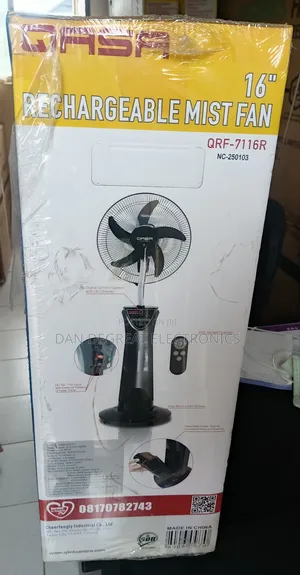 Qasa 16" Rechargeable Mist Standing Fan