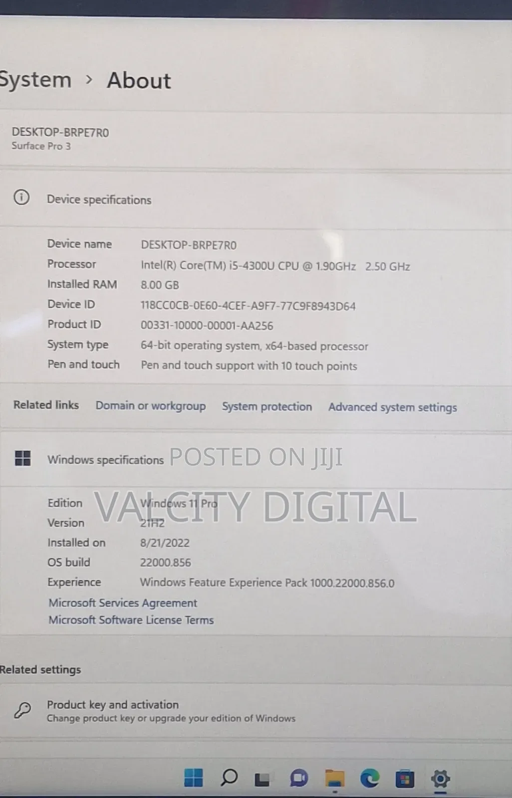 Laptop Microsoft Surface Pro 3 8GB Intel Core i5 SSD 256GB
