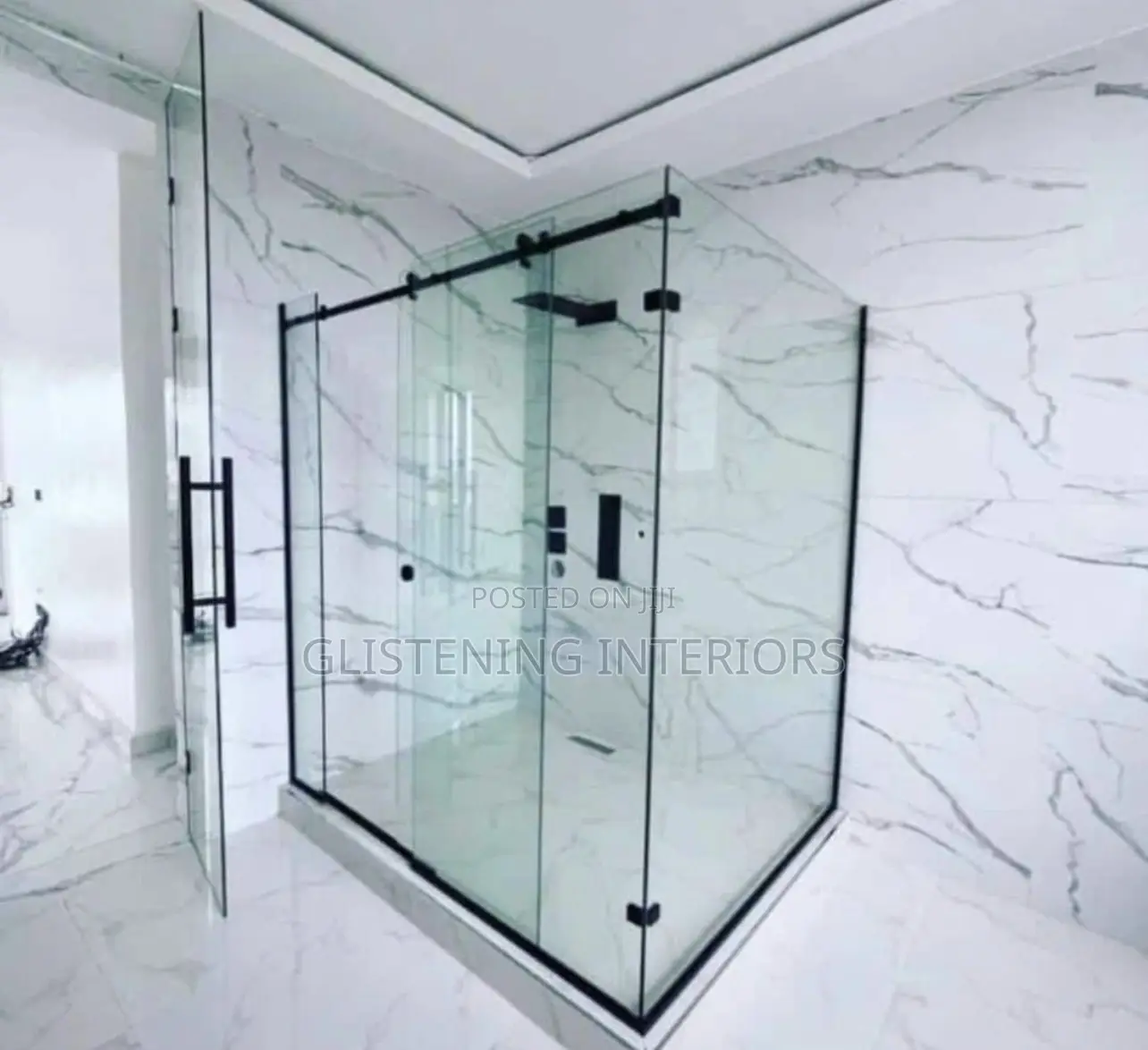 Shower Cubicle L Shape 10mm Plain Tempered Glass