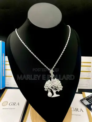 Dollar Tree Pendant VVS Moissanite Sterling Silver Necklace
