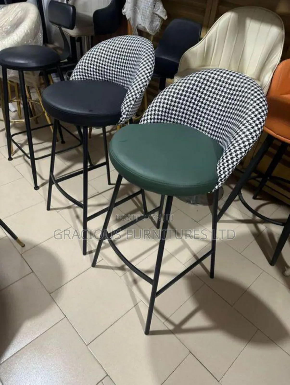 Faux Leather Bar Stool