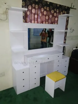 Modern Dressing Mirror With 2 Side Racks