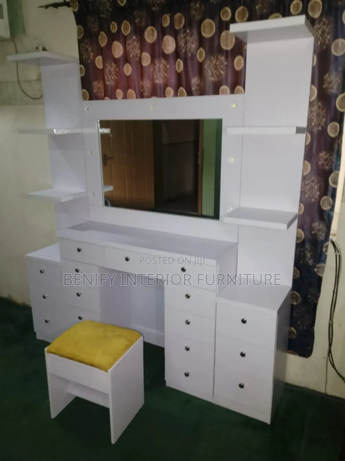 Modern Dressing Mirror With 2 Side Racks