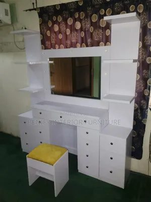 Modern Dressing Mirror With 2 Side Racks