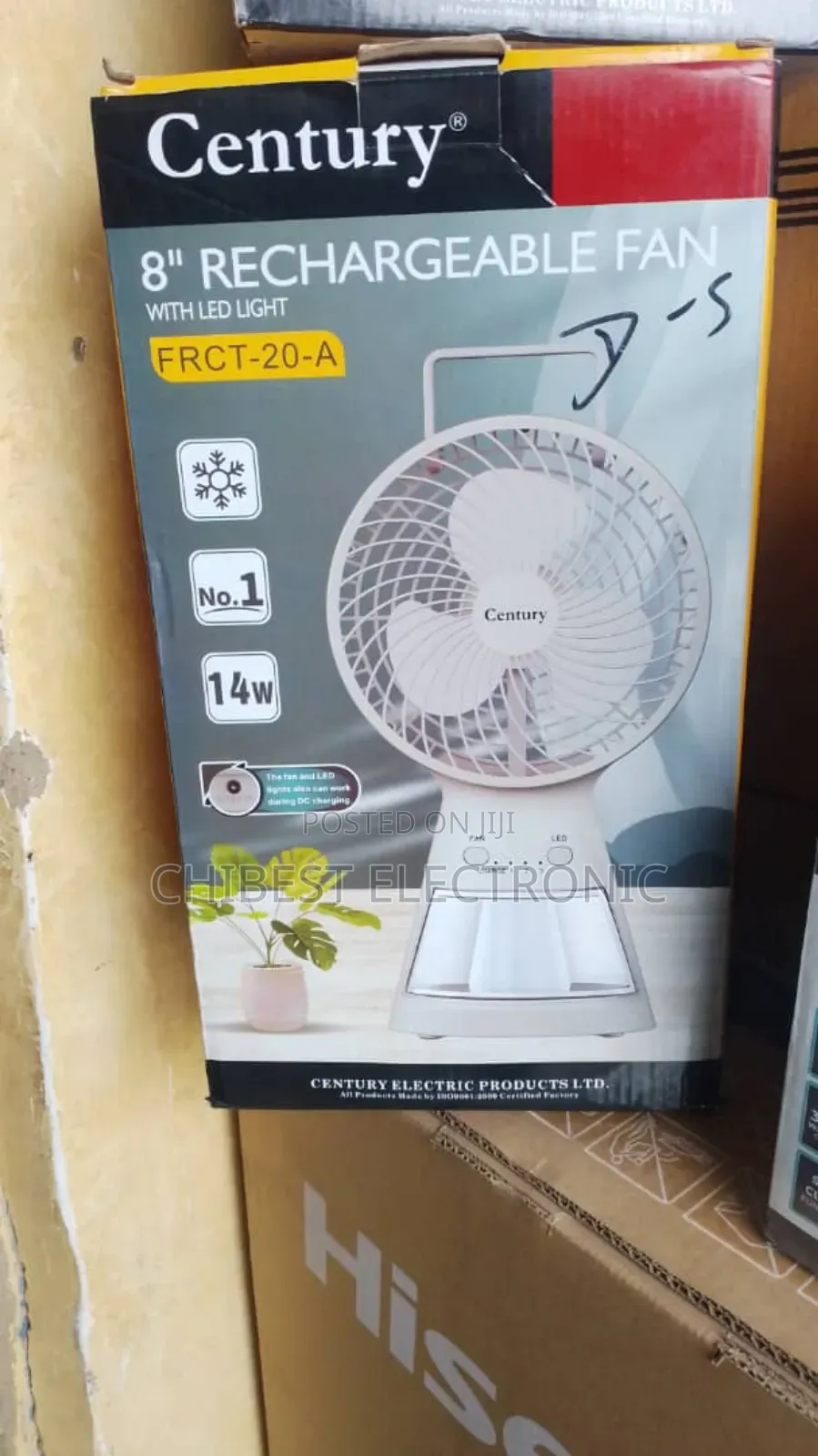 Century Rechargeable Fan With Led Light