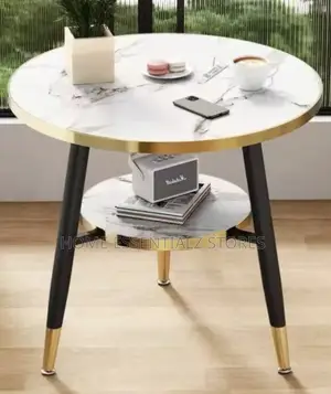 Luxury 2 Tired Marble Side Stool - Side Table