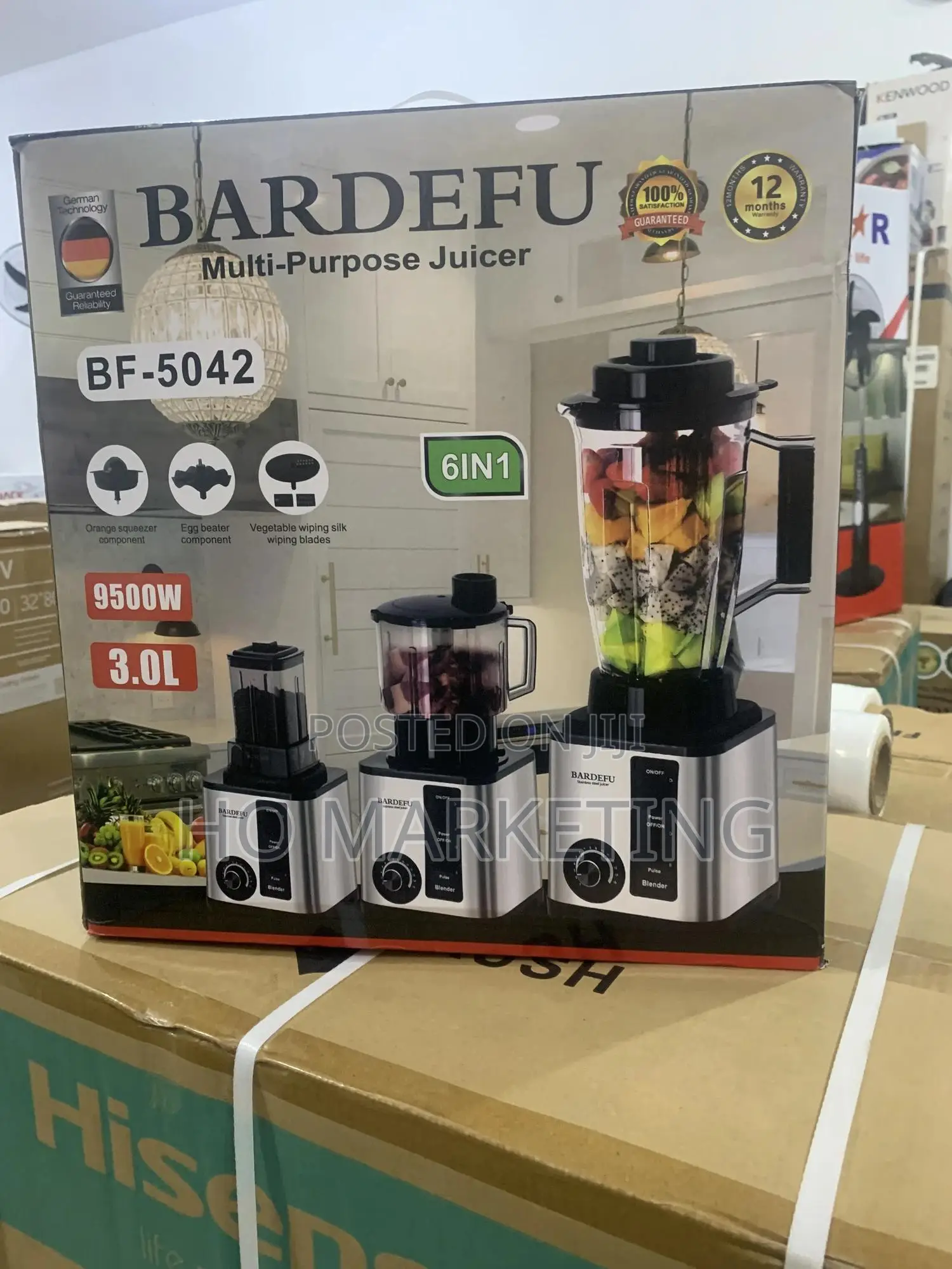 Bf‐5042 Blender With Egg Beater Orange Squeezer Accessory