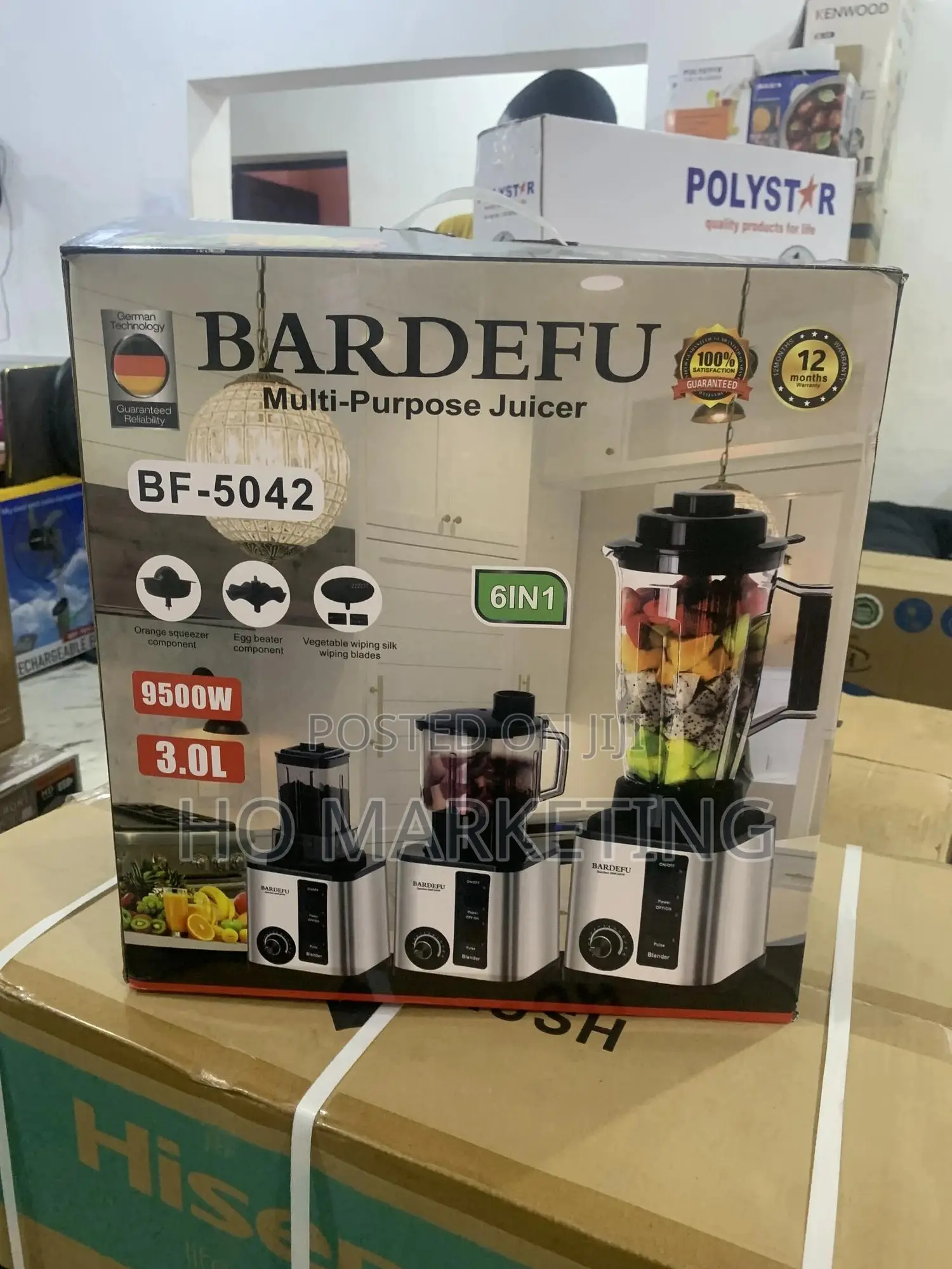 Bardefu Bf‐5042 Food Processor Blender– 6‐In‐1, 3 L Capacity