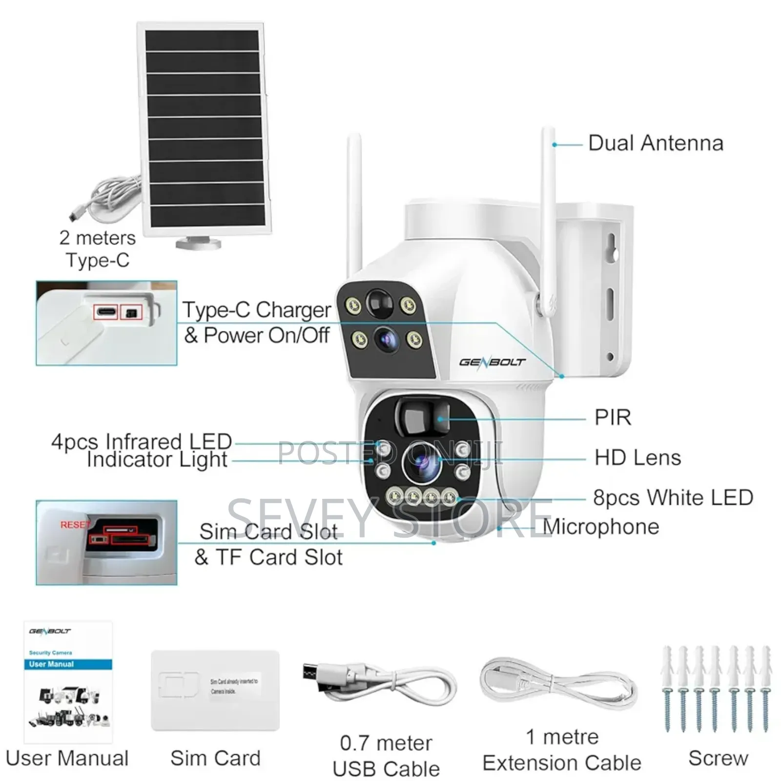 Dual Lens Spotlight CCTV System With Sim Card