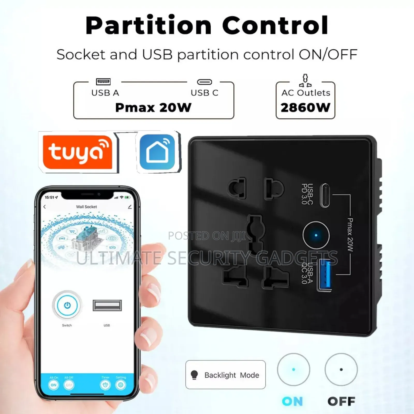 16a Smart Single Socket With Usb and Type C