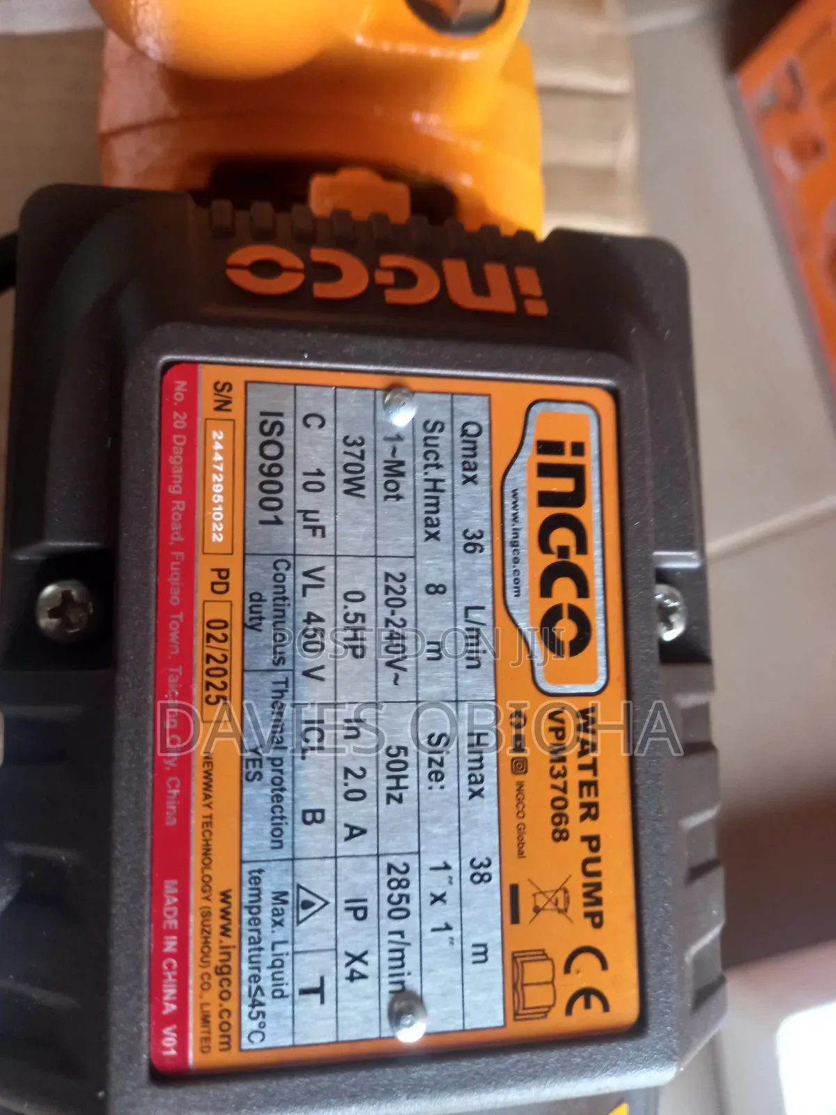0.5hp Ingco Surface Pump