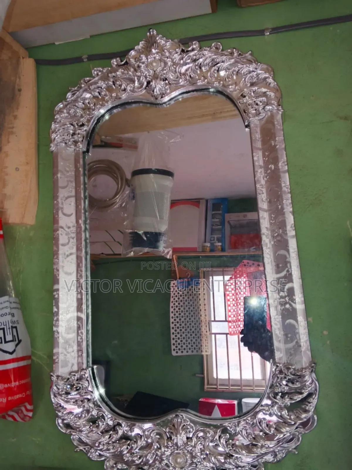 Silver Pattern Design Mirror