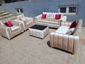 Quality Couch of 7 Seaters Sofa Chairs and Glass Table. Sa1