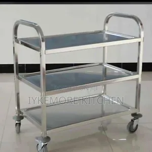 Photo - 3 Layer Stainless Steel Utility Cart Food Trolley