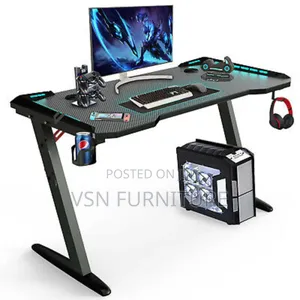 Office Gaming Desk With Led Lights 1.4 Meter