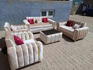 Quality Couch of 7 Seaters Sofa Chairs and Glass Table. Sa10