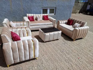 Quality Couch of 7 Seaters Sofa Chairs and Glass Table. Sa12