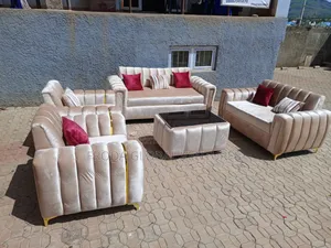 Quality Couch of 7 Seaters Sofa Chairs and Glass Table. Sa14