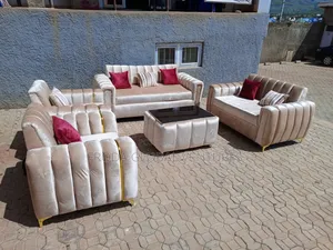 Quality Couch of 7 Seaters Sofa Chairs and Glass Table. Sa15