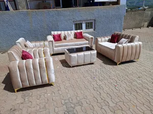 Quality Couch of 7 Seaters Sofa Chairs and Glass Table. Sa17